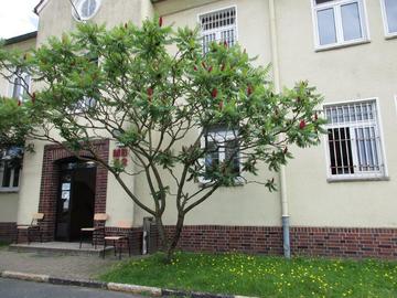 Bild des Sicherheitsgebäudes im Ankunftszentrum Fallingbostel
