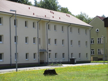 Unterkunftsgebäude im Ankunftszentrum Fallingbostel